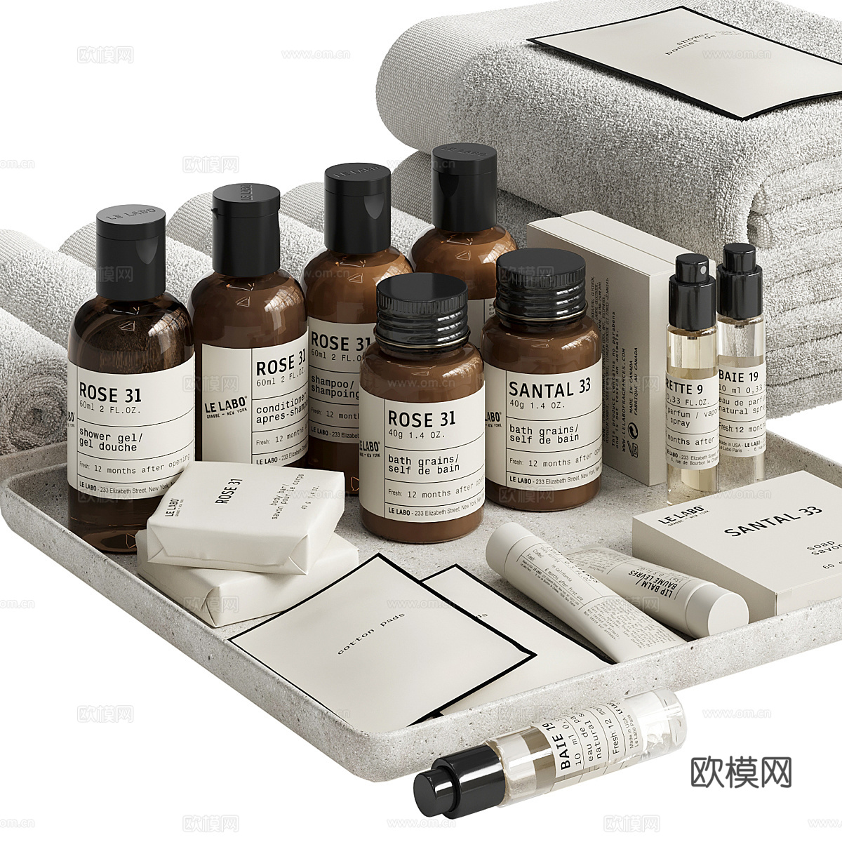 现代意式酒店卫浴用品3d模型