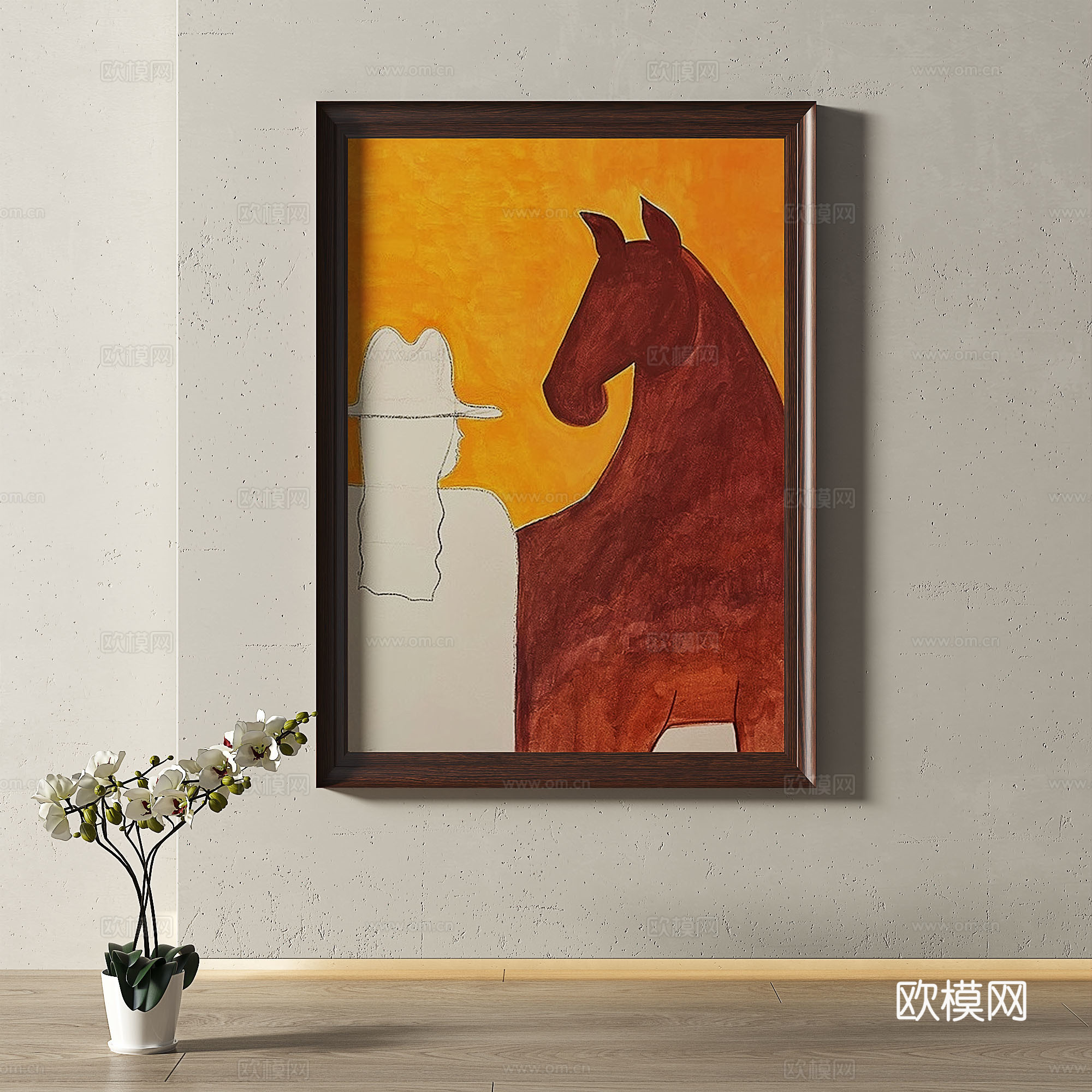 复古，中古，法式，现代，轻奢，简约，装饰画3d模型