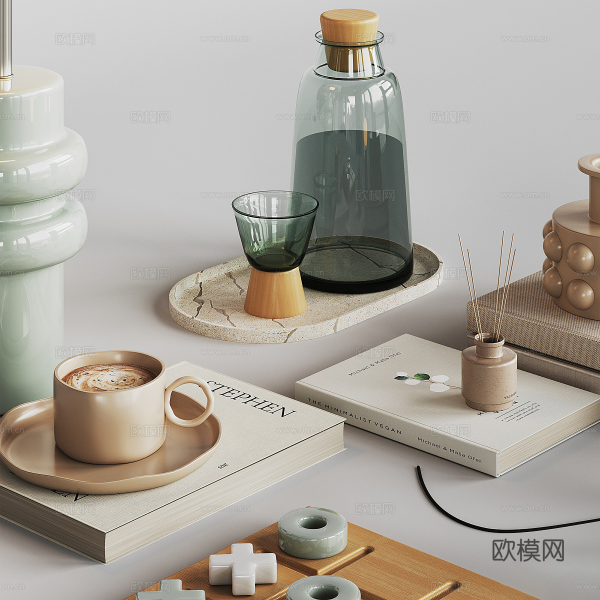 现代意式饰品摆件组合3d模型