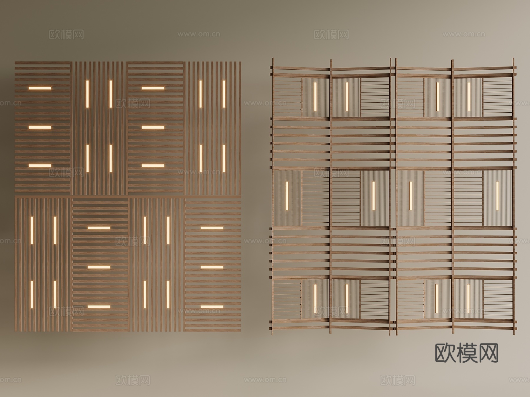 新中式 中古 吊顶 木格栅吊顶 办公室吊顶 楼梯间吊顶3d模型