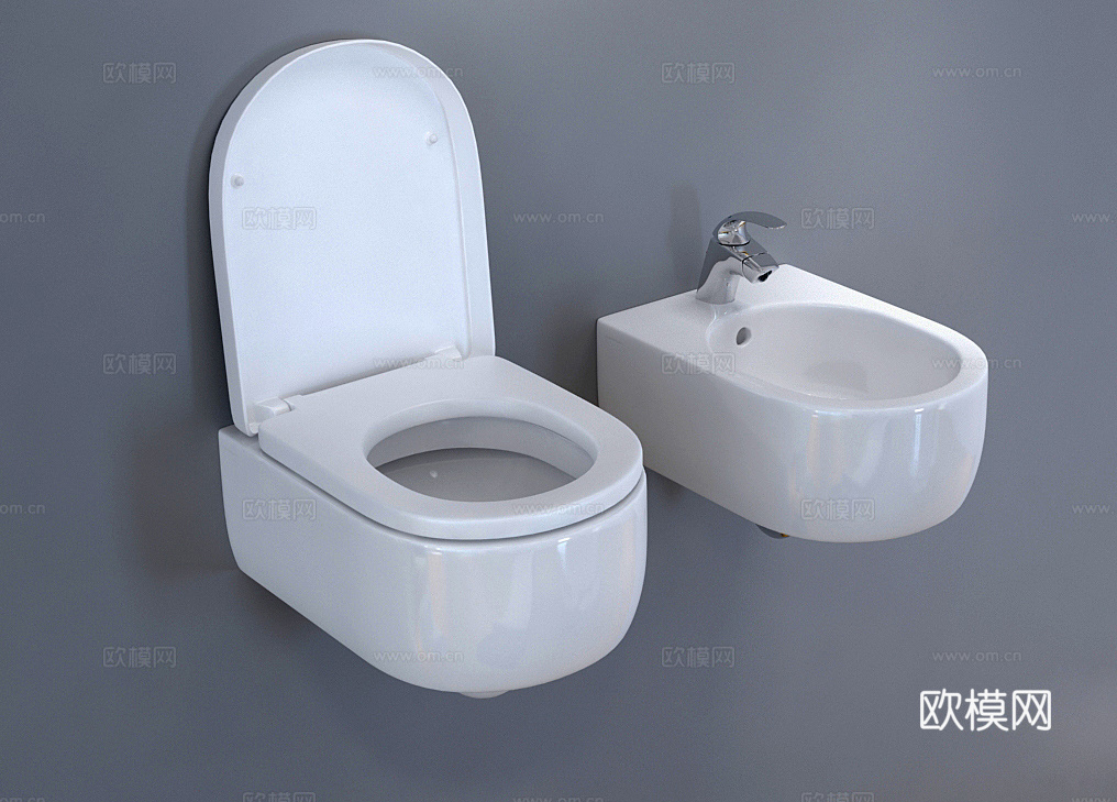 现代便器 马桶 洗手池3d模型