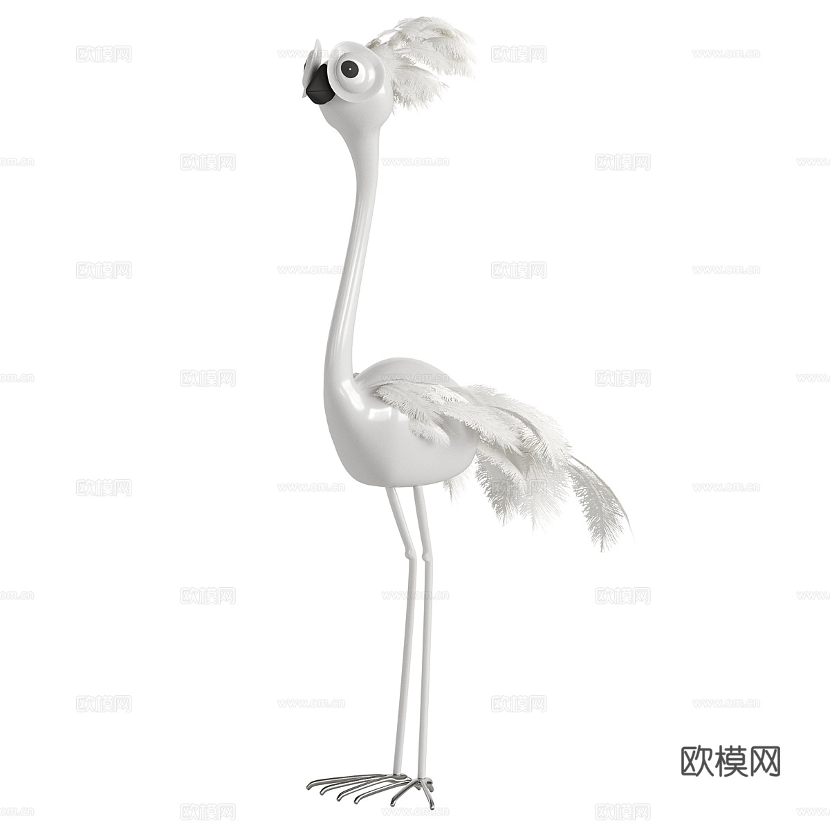 现代时尚装饰鸟雕塑3d模型
