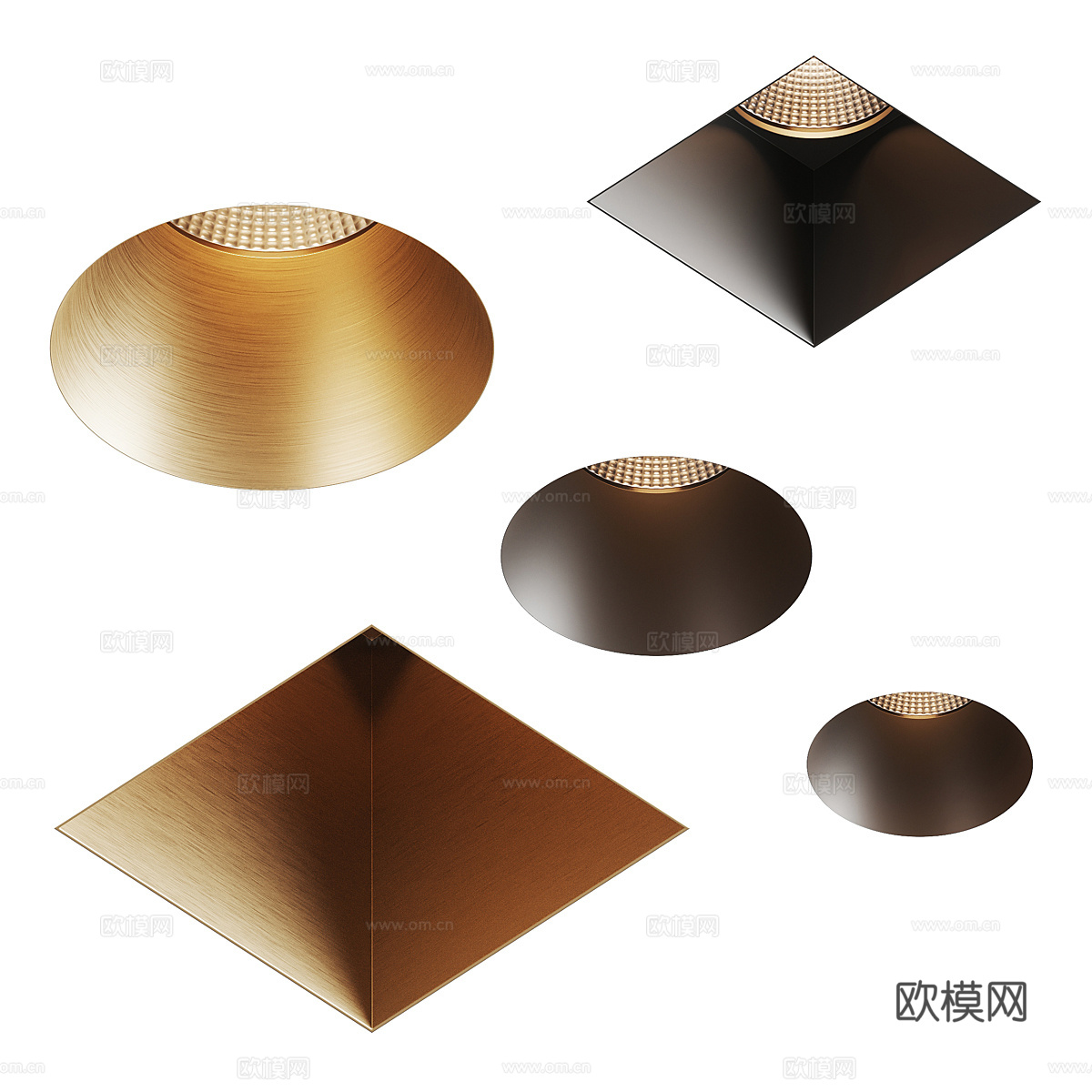 现代轻奢极简无边框筒灯3d模型