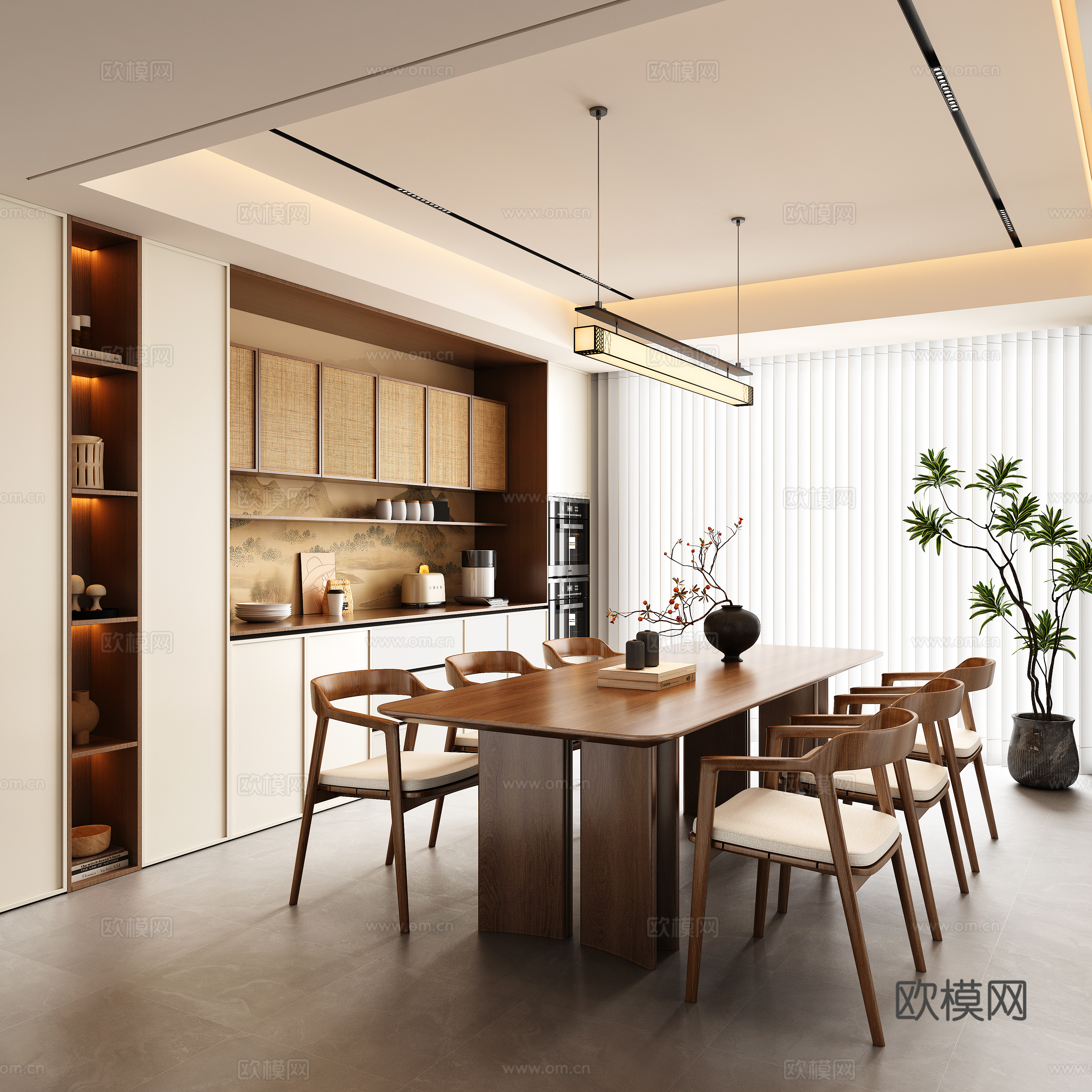 宋式美学餐厅3d模型