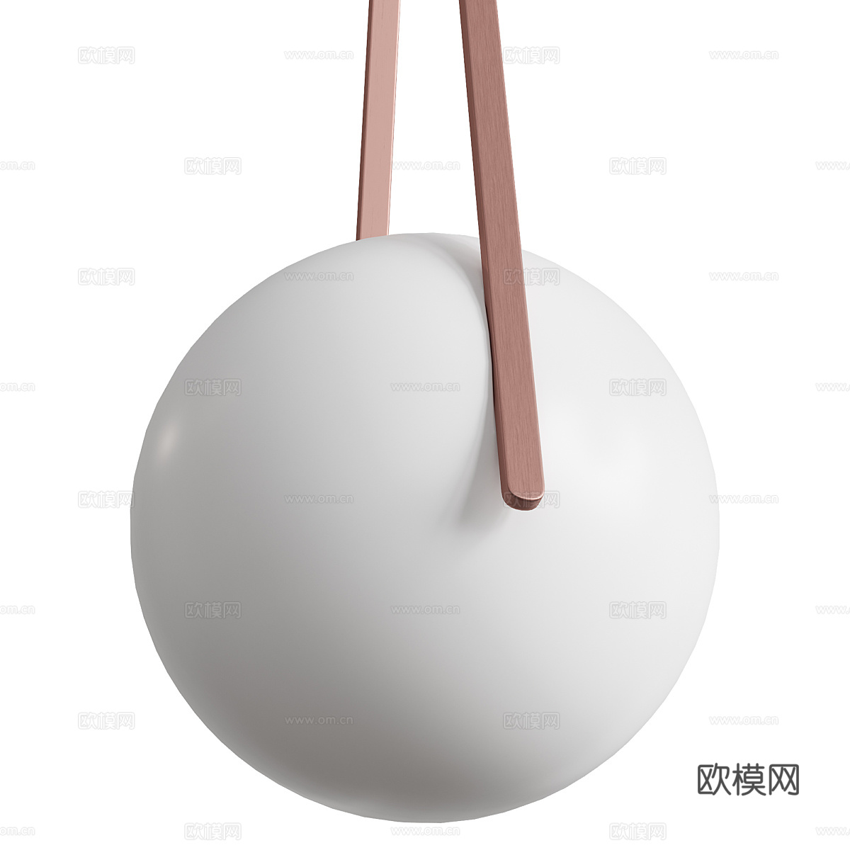 现代意式极简球形玻璃小吊灯3d模型