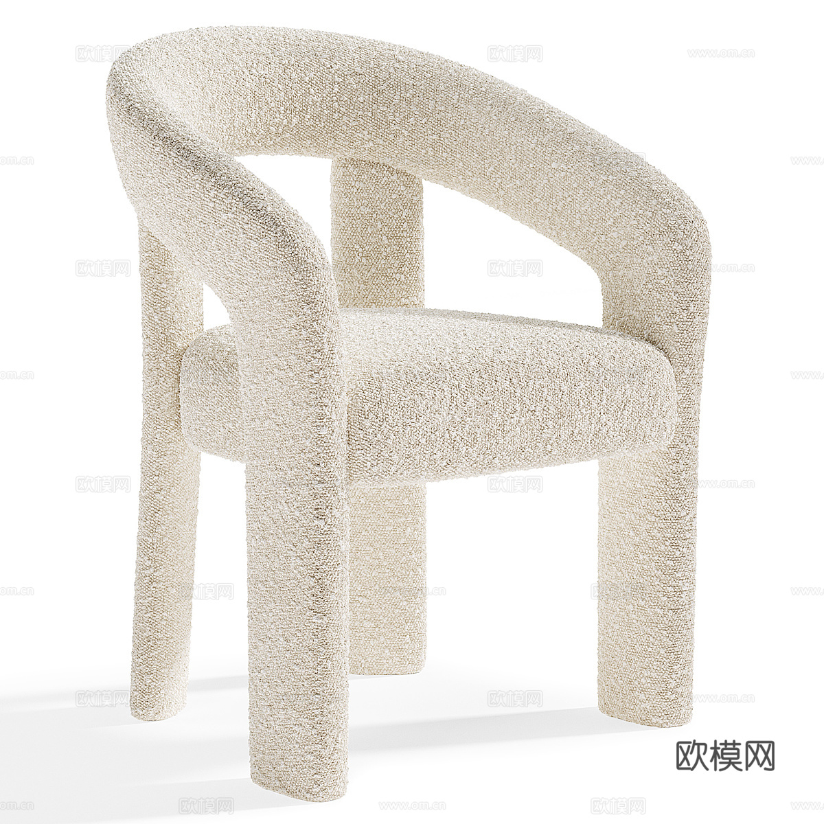 现代意式布艺扶手椅3d模型