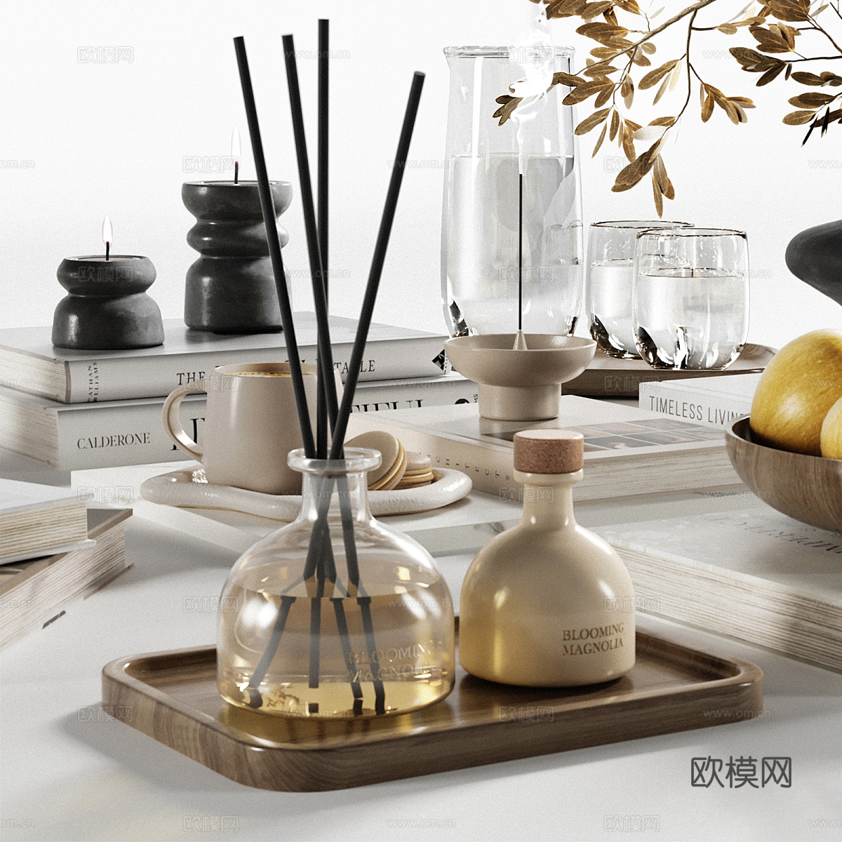 新中式轻奢饰品摆件组合3d模型