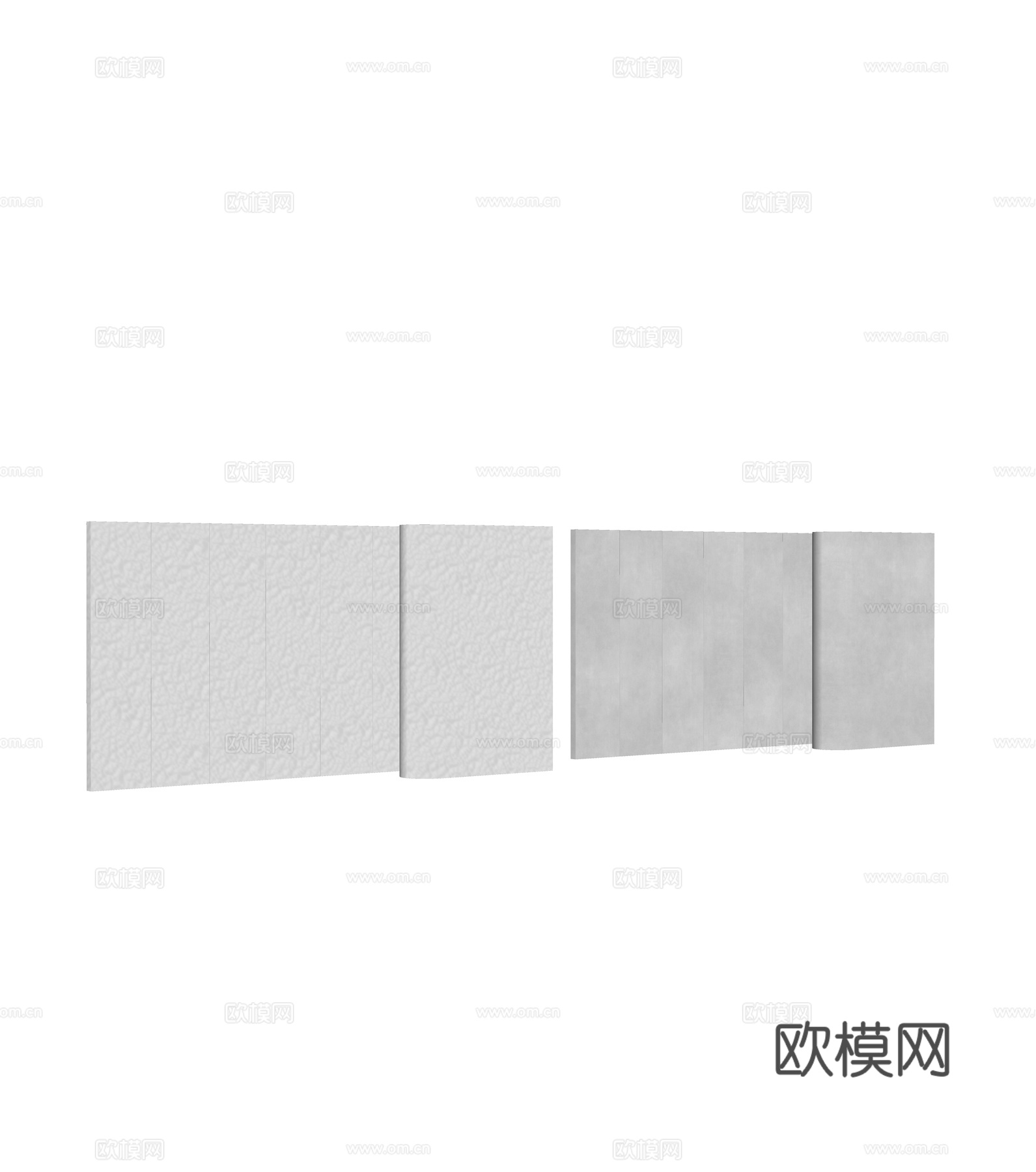 现代水波纹不锈钢金属su模型