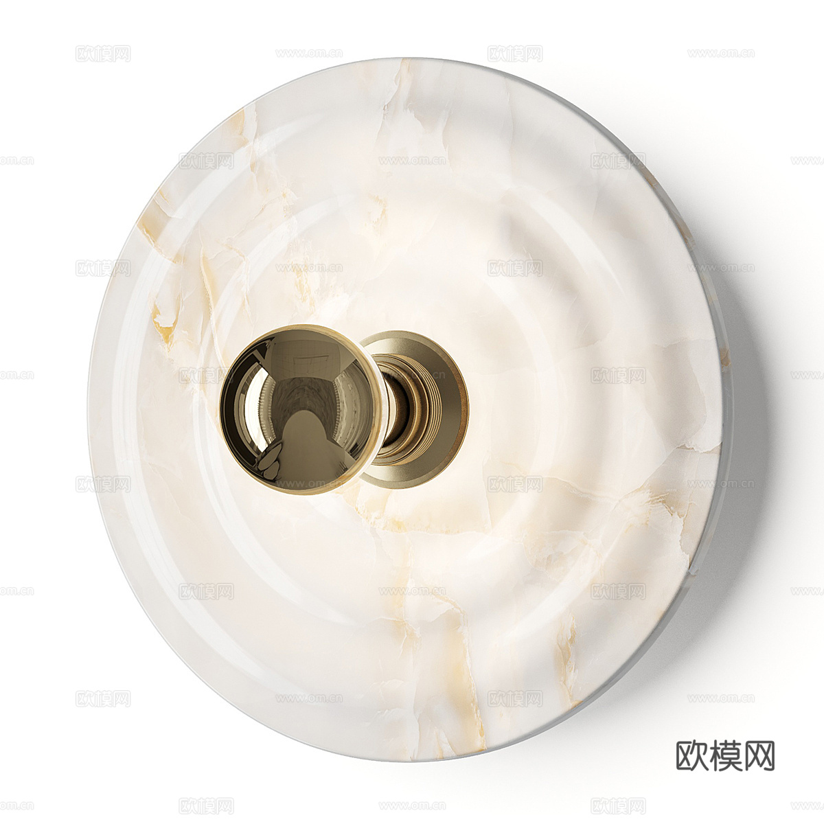 现代意式轻奢大理石圆盘壁灯3d模型3d模型