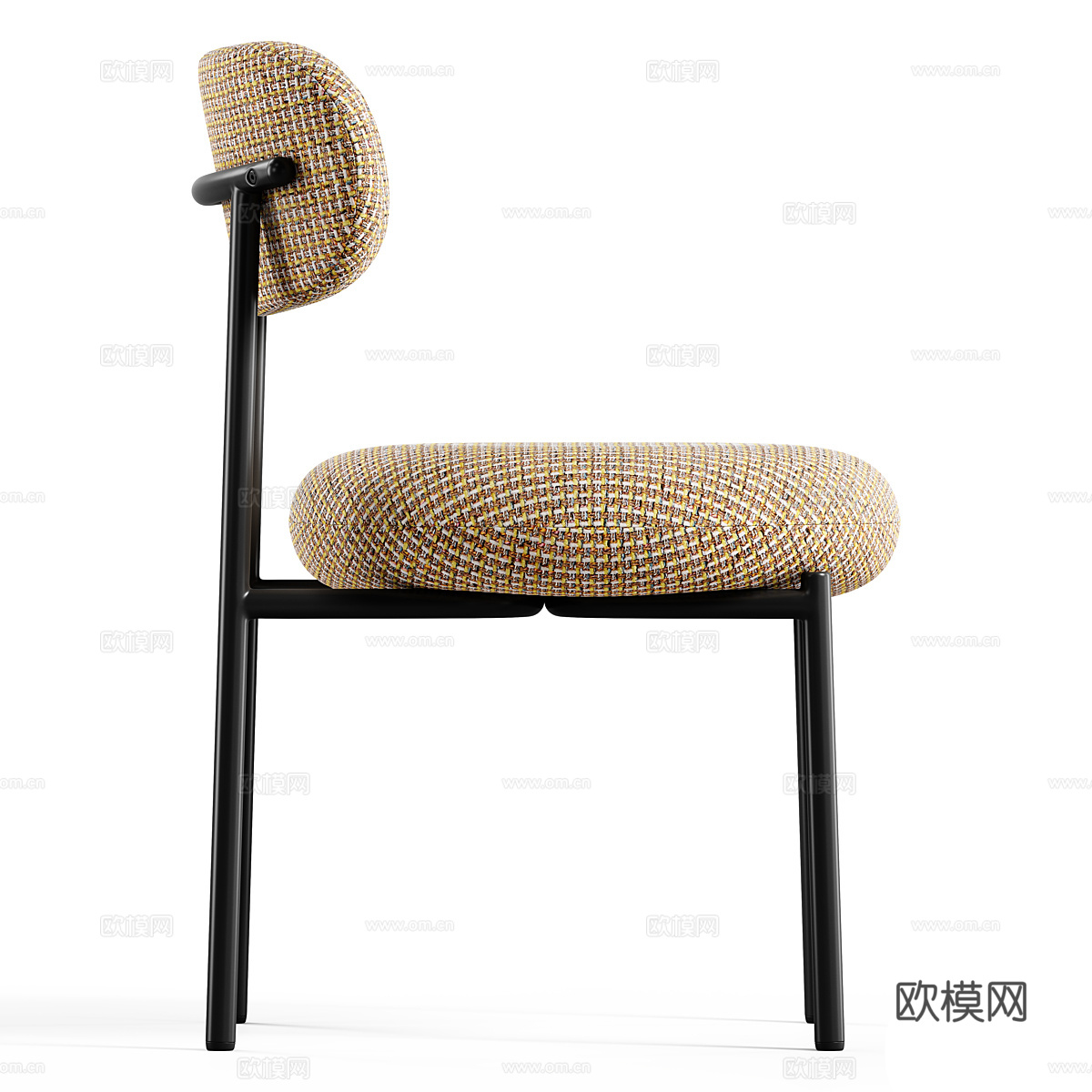 现代意式不锈钢单椅3d模型