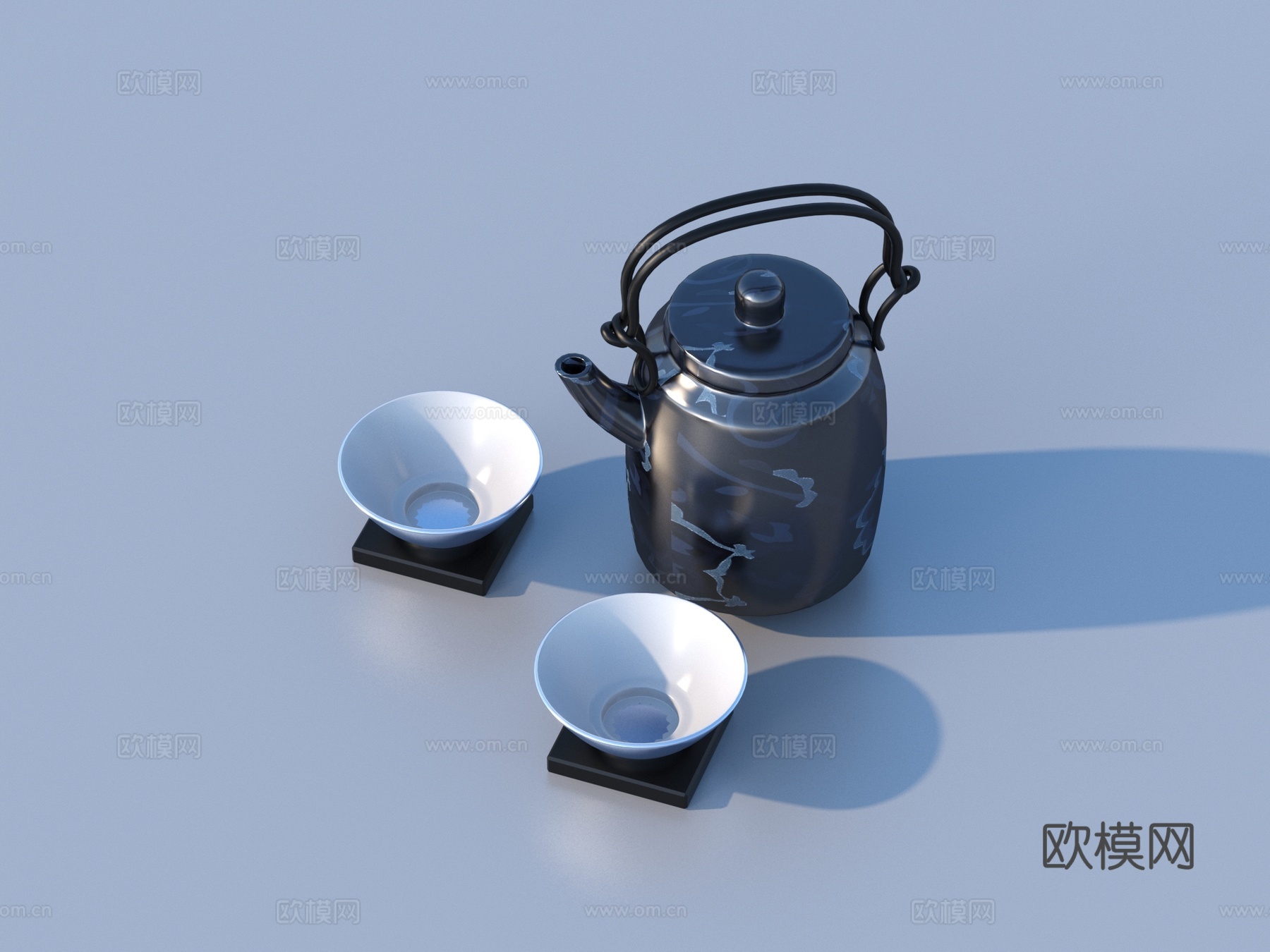 茶具 茶壶 茶杯su模型