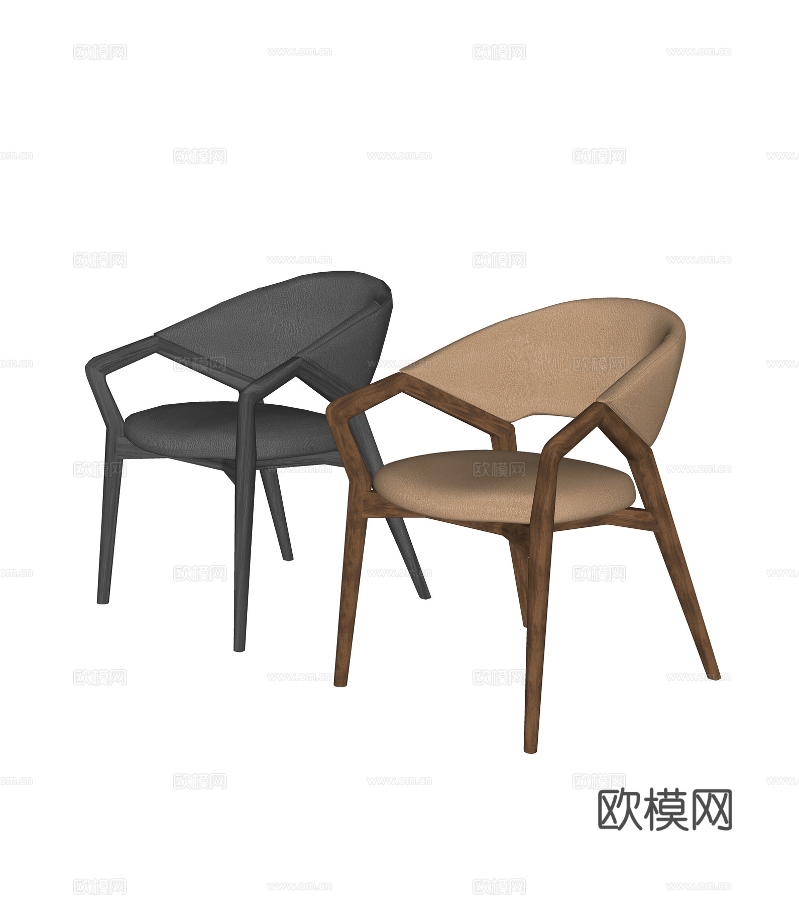 现代单椅 餐椅 扶手椅su模型