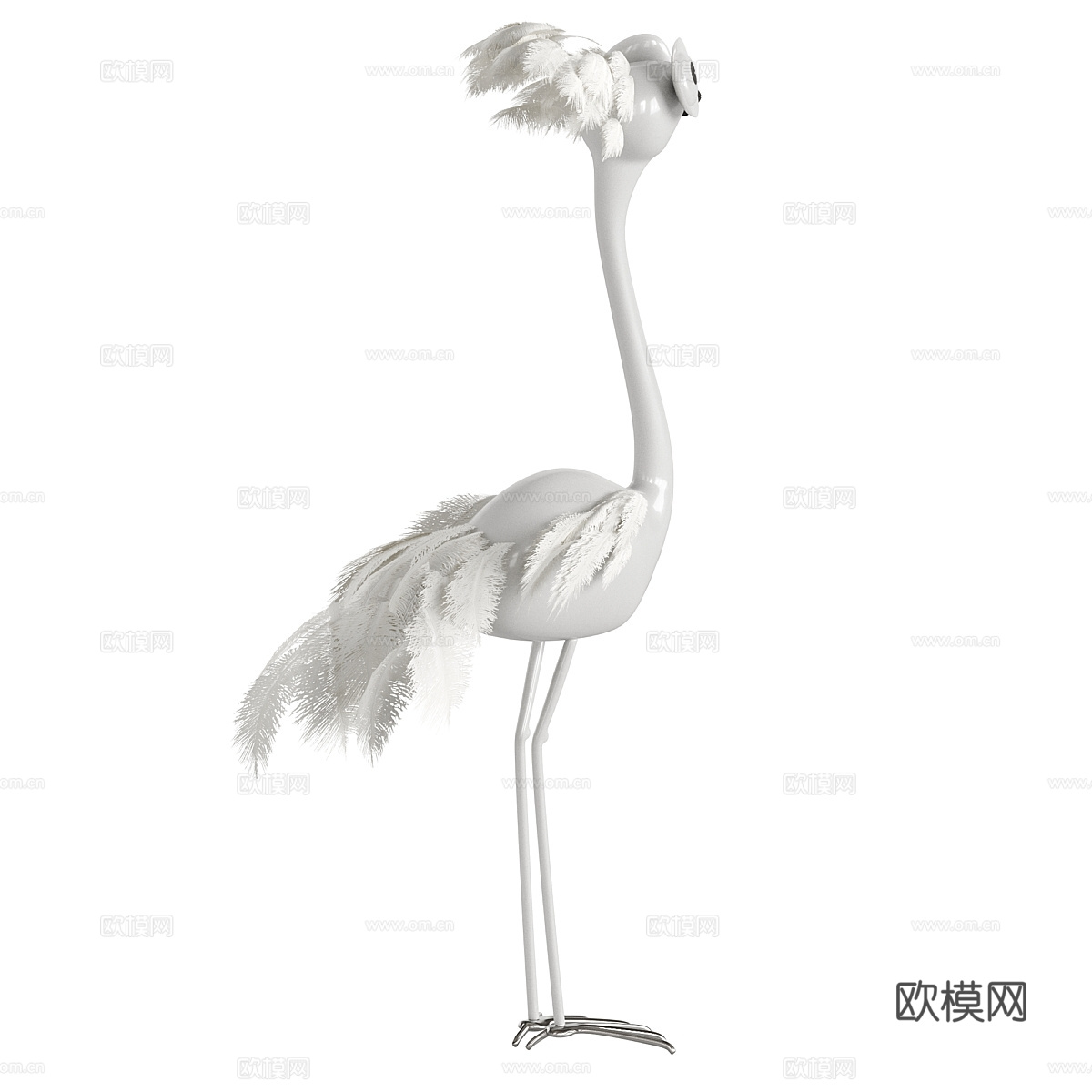 现代时尚装饰鸟雕塑3d模型