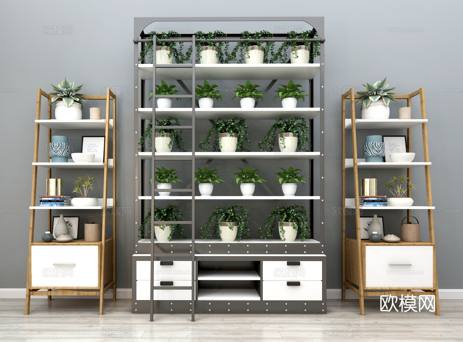 置物架 装饰架 原木置物架 植物置物架 个性置物架 创意3d模型