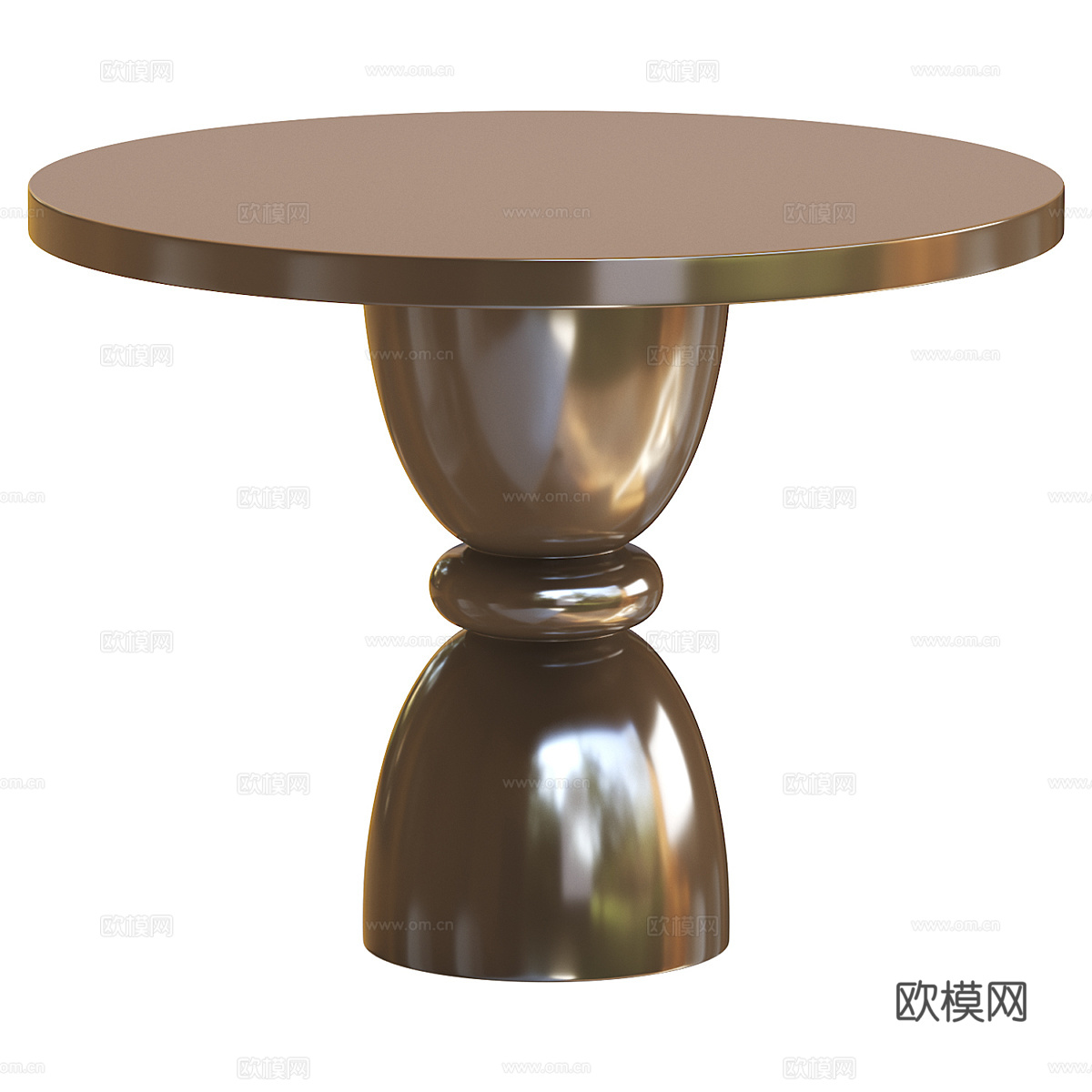 现代意式轻奢圆形餐桌3d模型