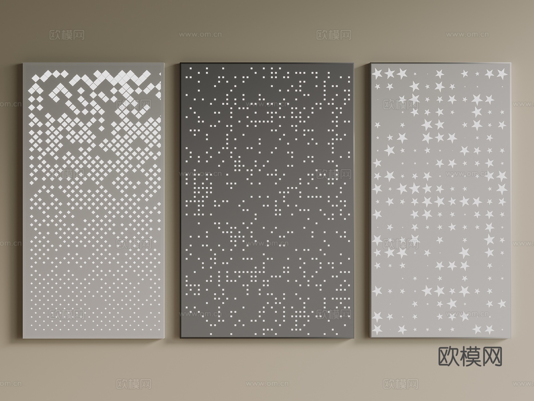 现代 新中式 冲孔板 冲孔板 透光板3d模型