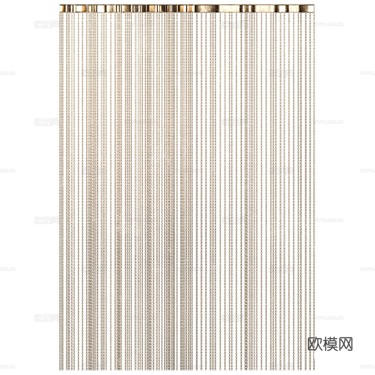 现代轻奢链式挂帘 金属门帘 线帘3d模型