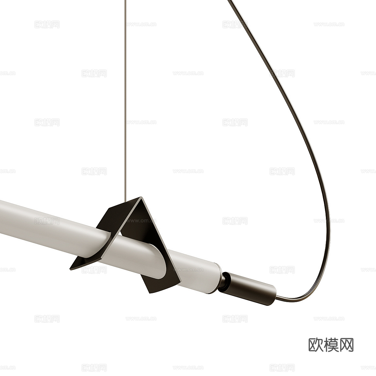 现代轻奢极简线性装饰吊灯3d模型