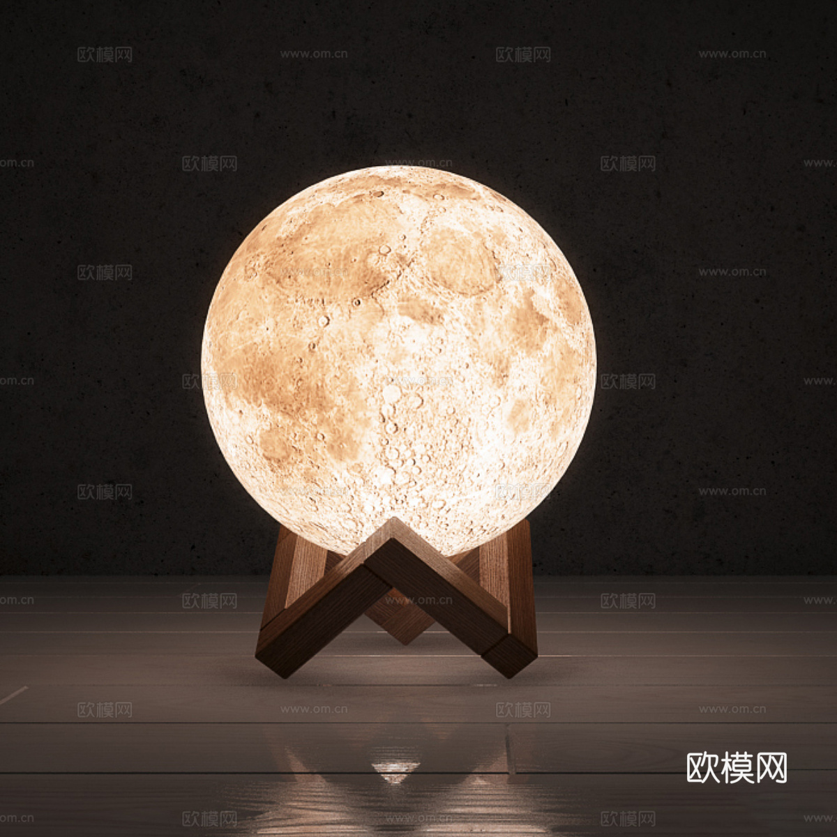 现代北欧月球台灯3d模型