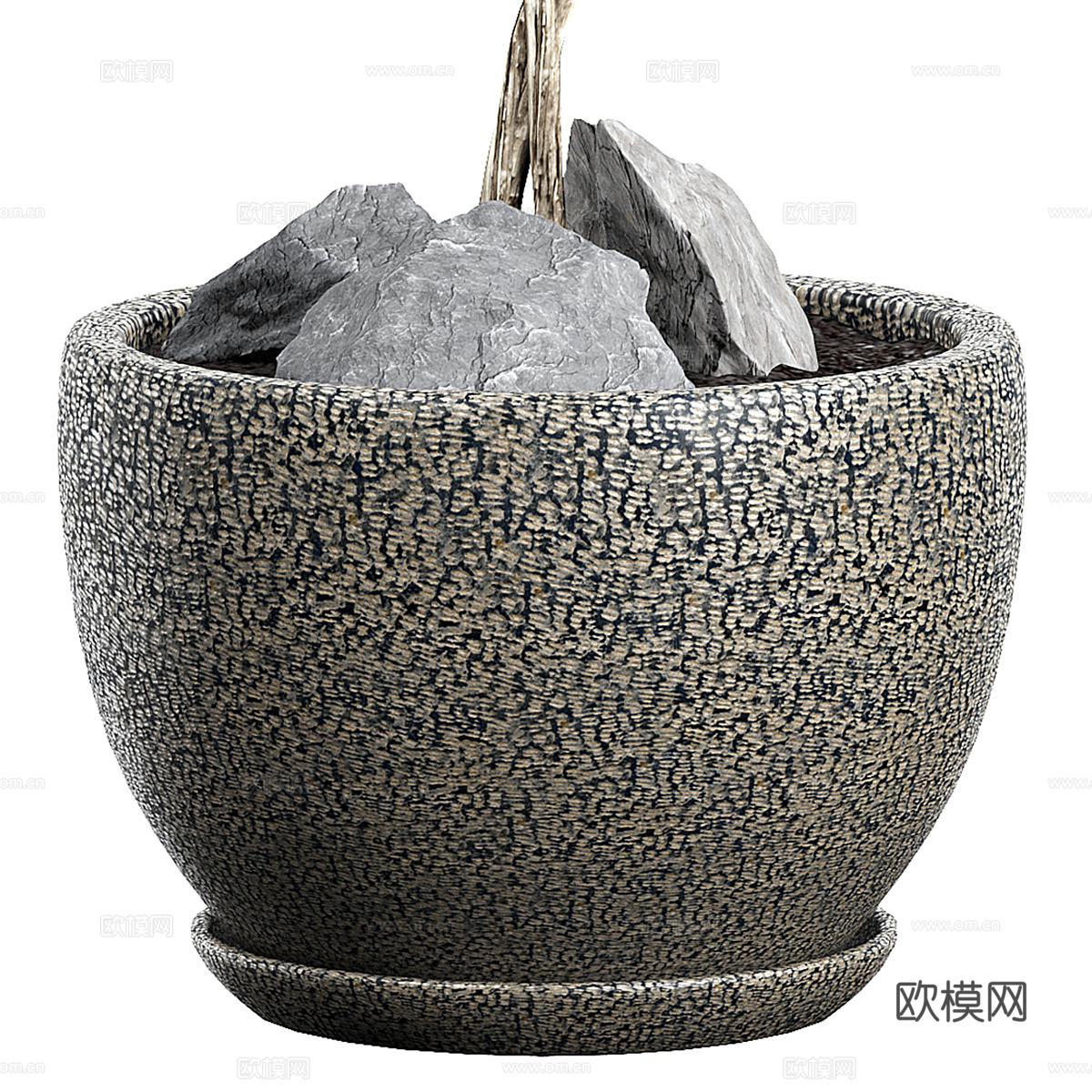 现代侘寂绿植盆栽3d模型