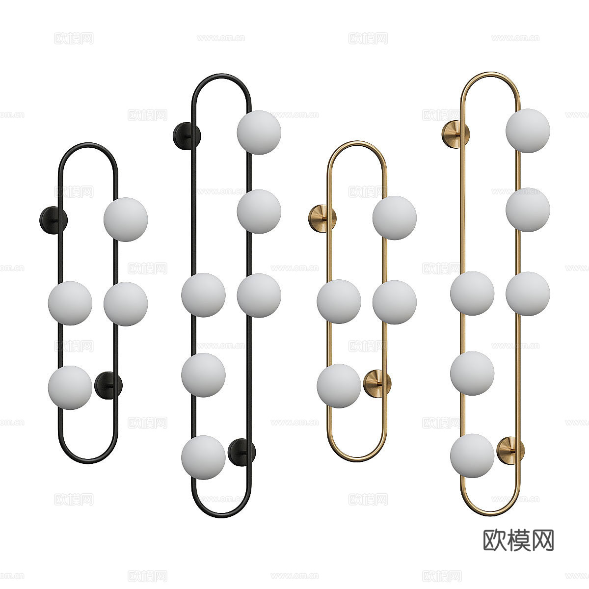 现代轻奢金属装饰壁灯3d模型