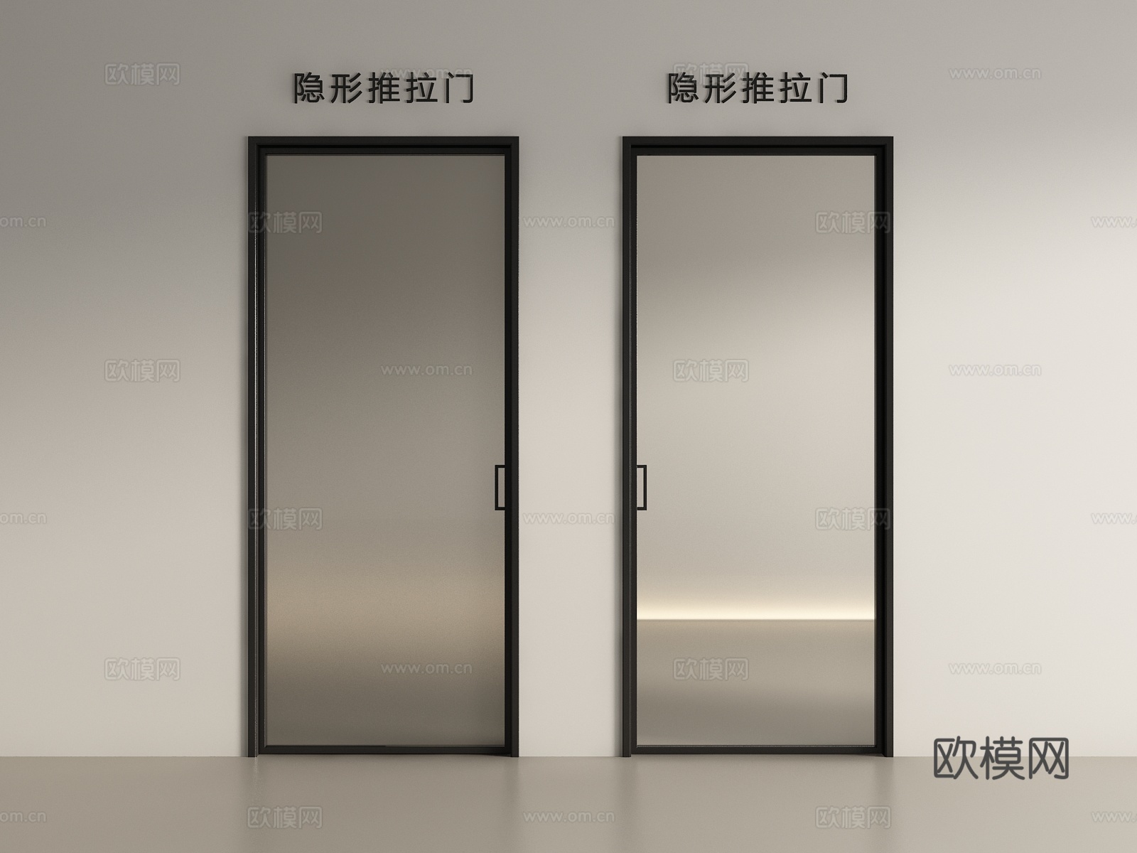 现代口袋门 隐形推拉门 滑门 推拉门3d模型