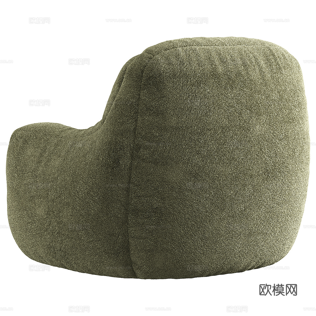 现代奶油风布艺休闲沙发3d模型