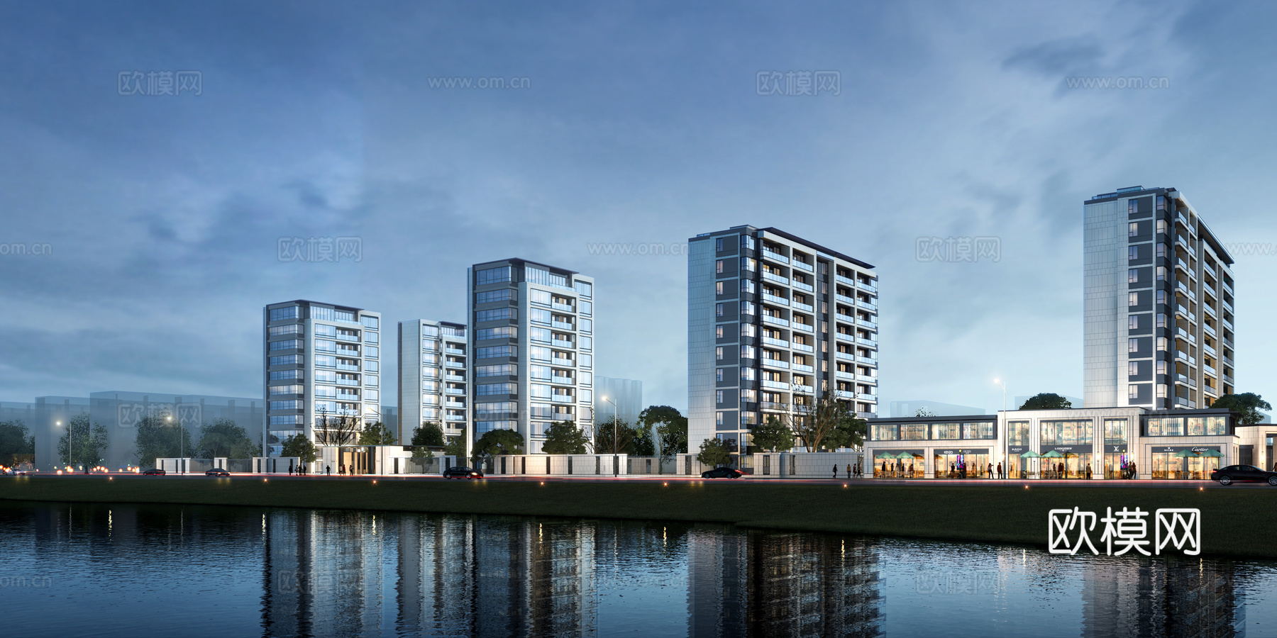 沿河住宅3d模型