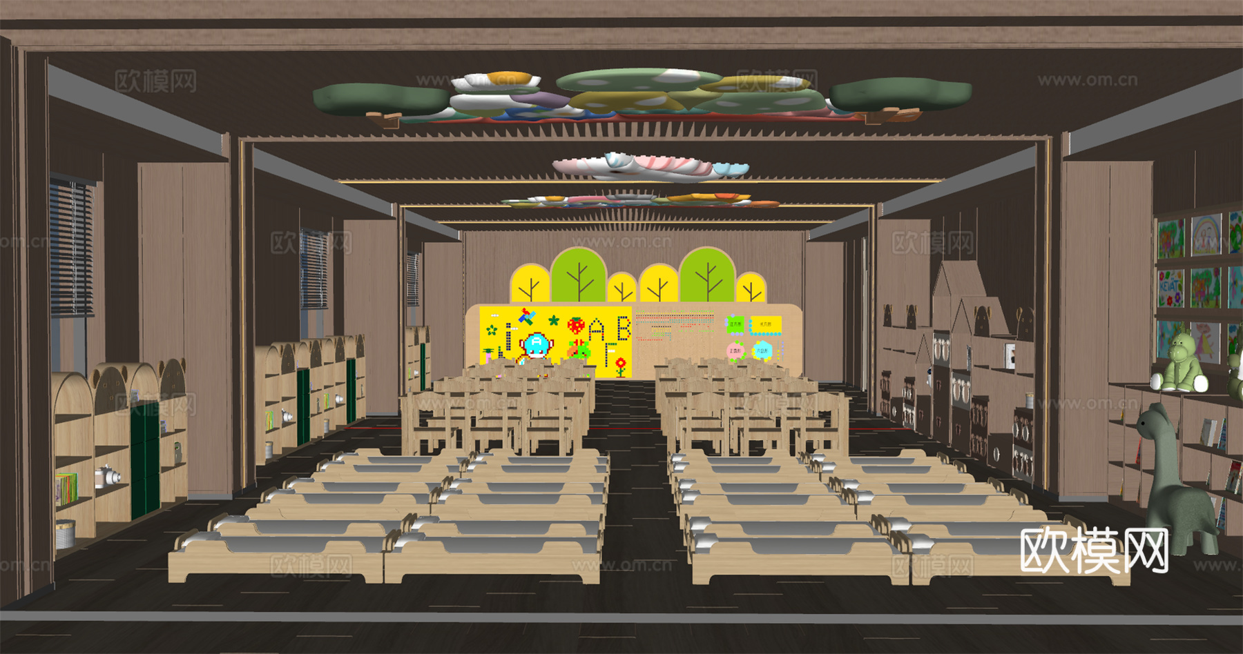 现代幼儿园su模型