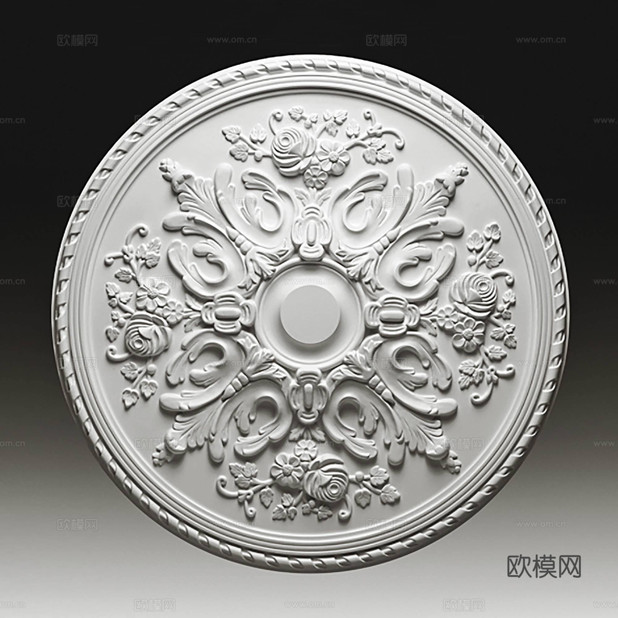 古典欧式雕花天花吊灯3d模型