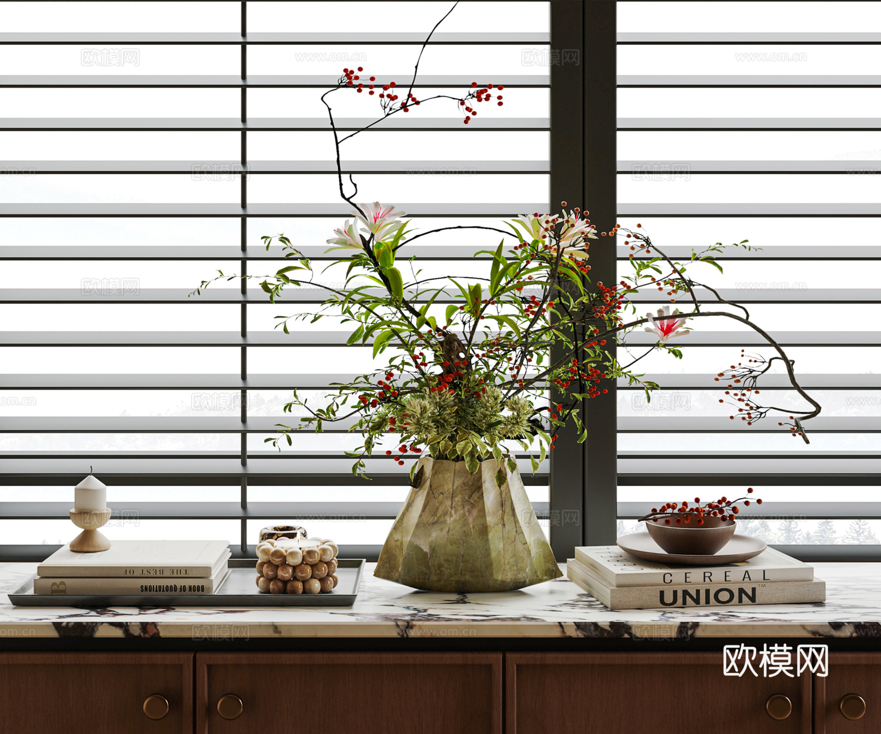 现代花艺 现代花艺 花瓶花艺 花卉摆件 插花花艺su模型
