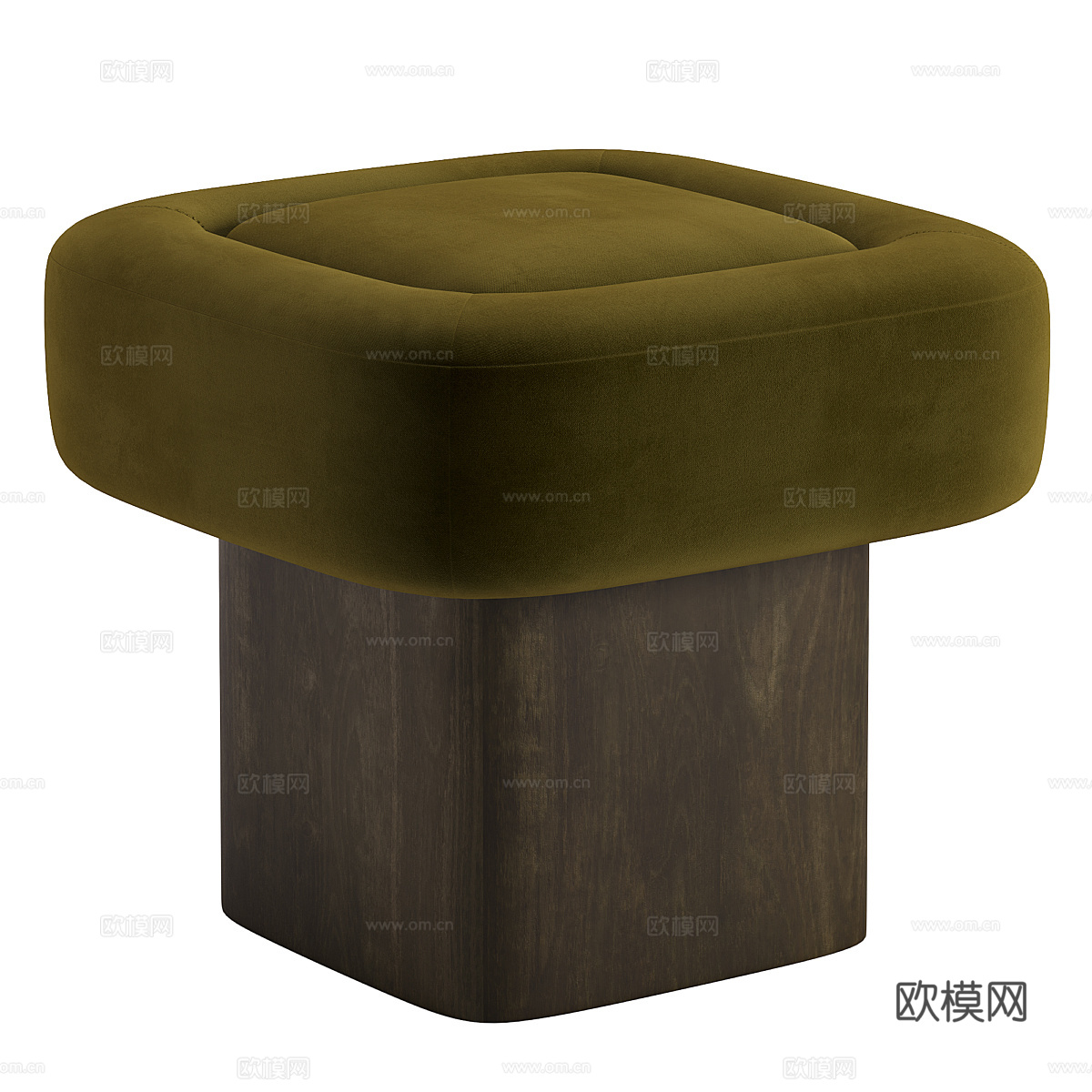 新中式布艺木凳3d模型