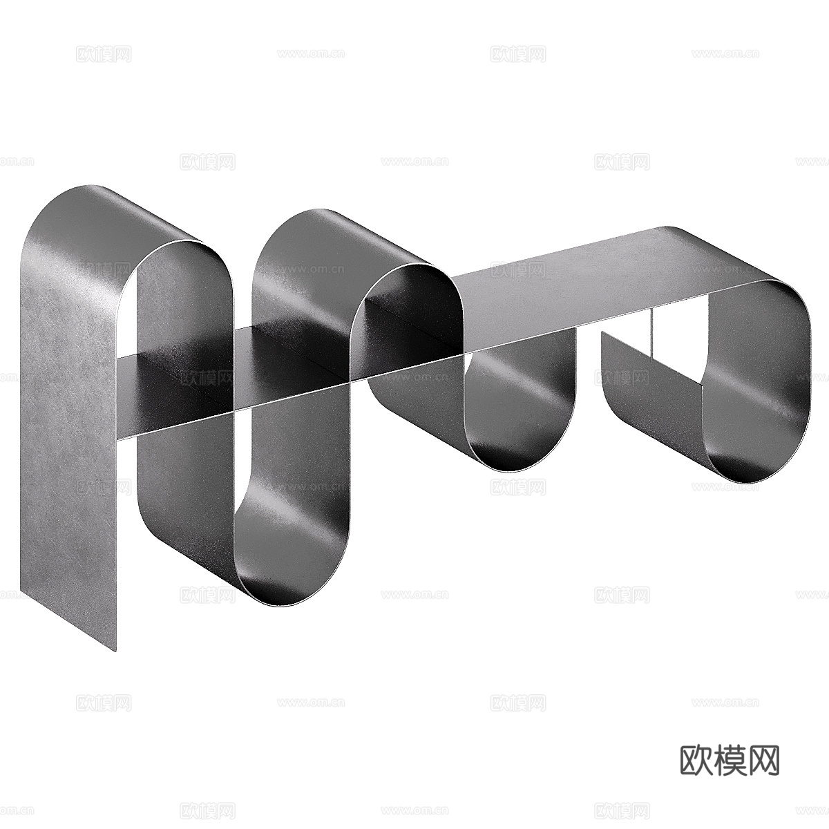 现代意式极简不锈钢玄关桌3d模型