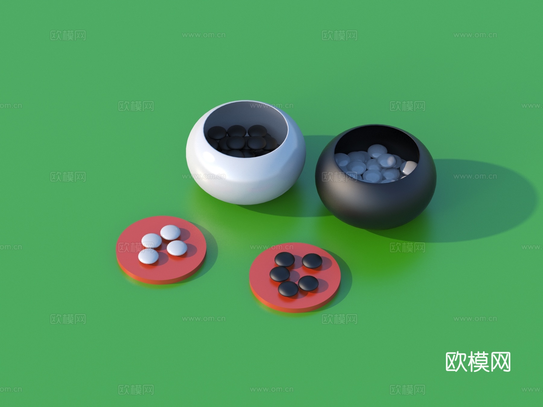 围棋 棋子su模型