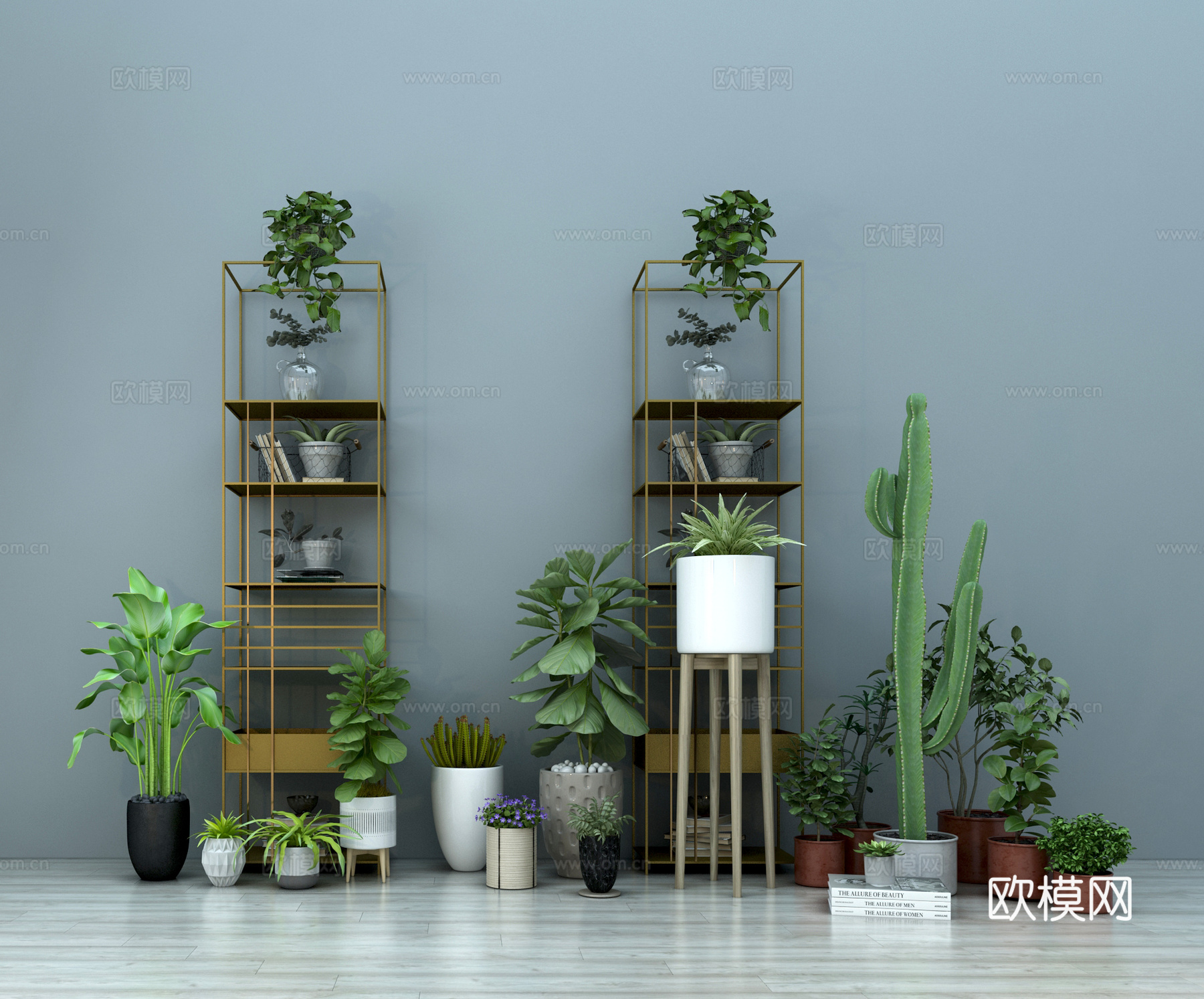现代装饰花架 花架 盆景3d模型