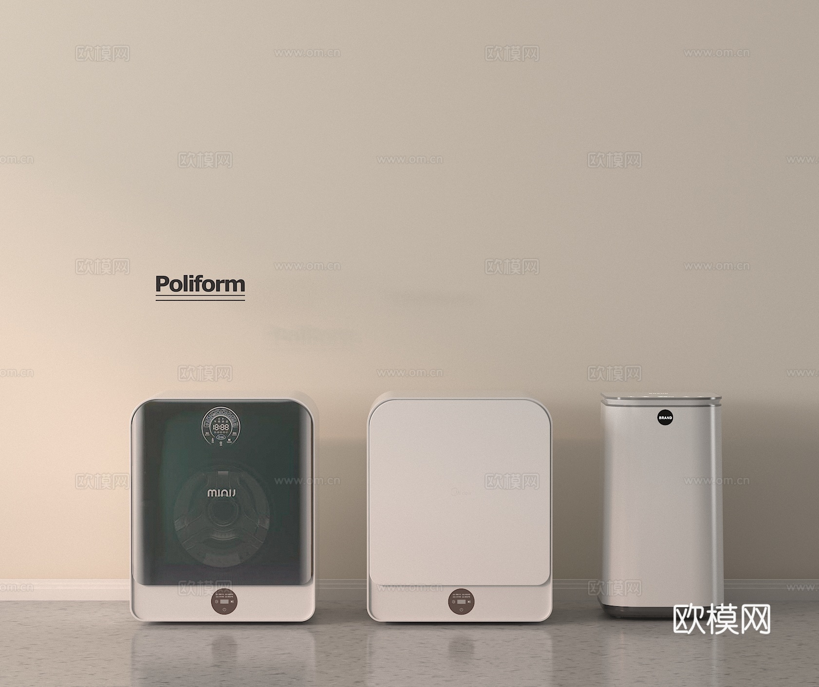 洗鞋机 洗衣桶 迷你洗衣机su模型