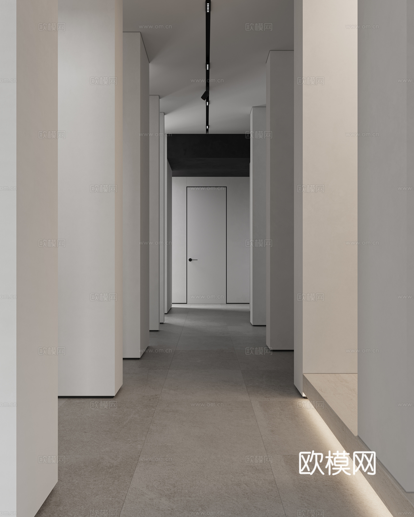 现代极简客厅 挑空 别墅 摆件装饰3d模型