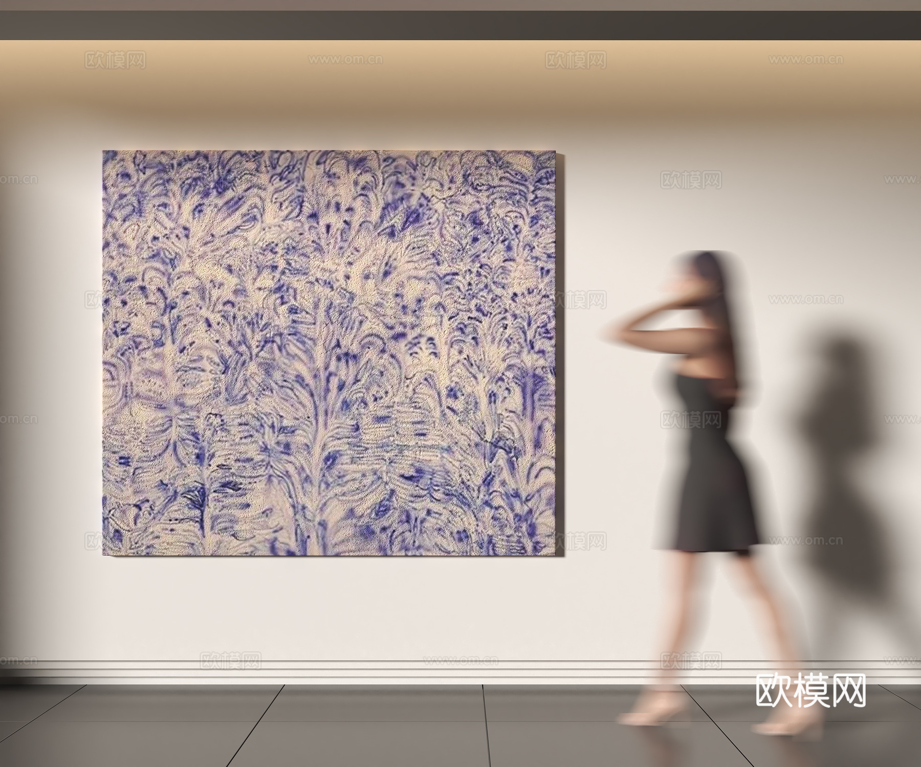 现代抽象装饰挂画3d模型