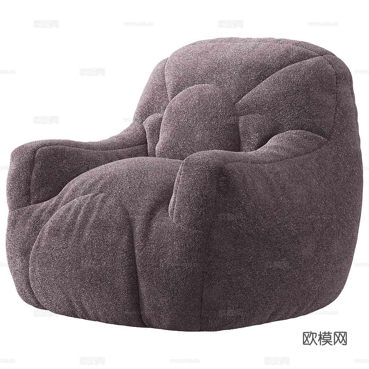 现代奶油风布艺休闲沙发3d模型