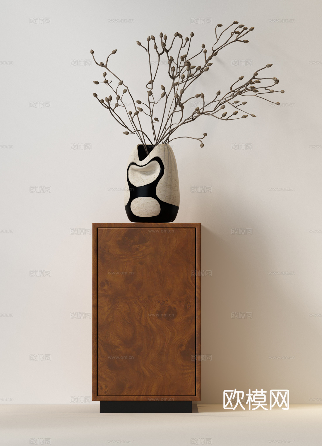 现代中古花瓶花艺 现代中古花艺 中古风花艺3d模型