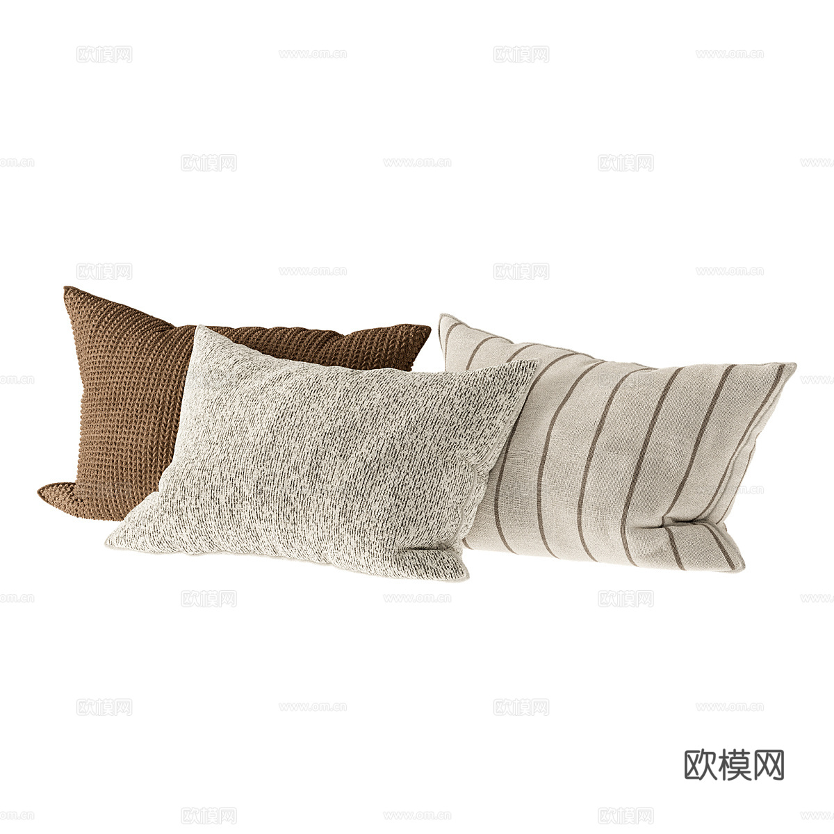 现代侘寂布艺沙发抱枕3d模型