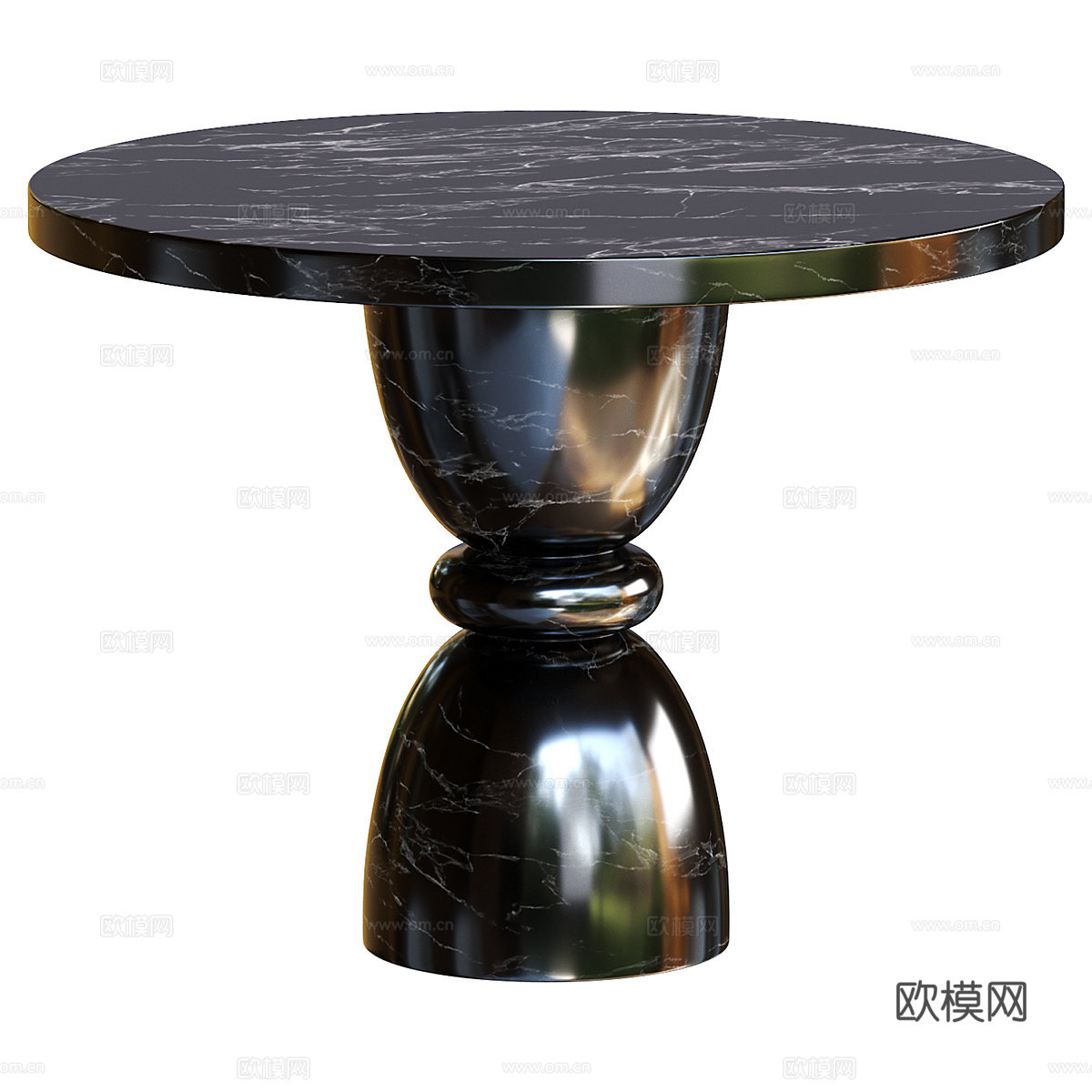 现代意式轻奢圆形餐桌3d模型