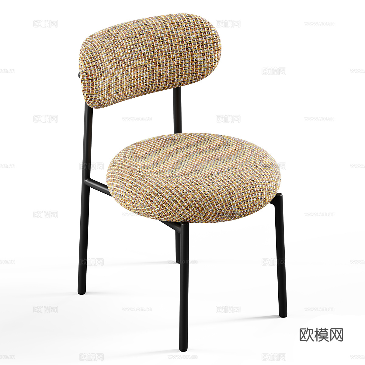 现代意式不锈钢单椅3d模型