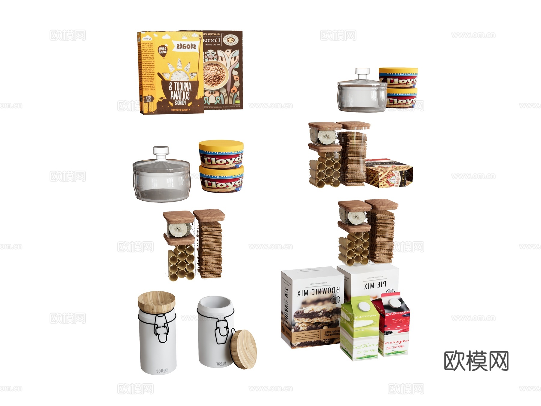 摆件容器厨房用品  饼干调味料  食物su模型