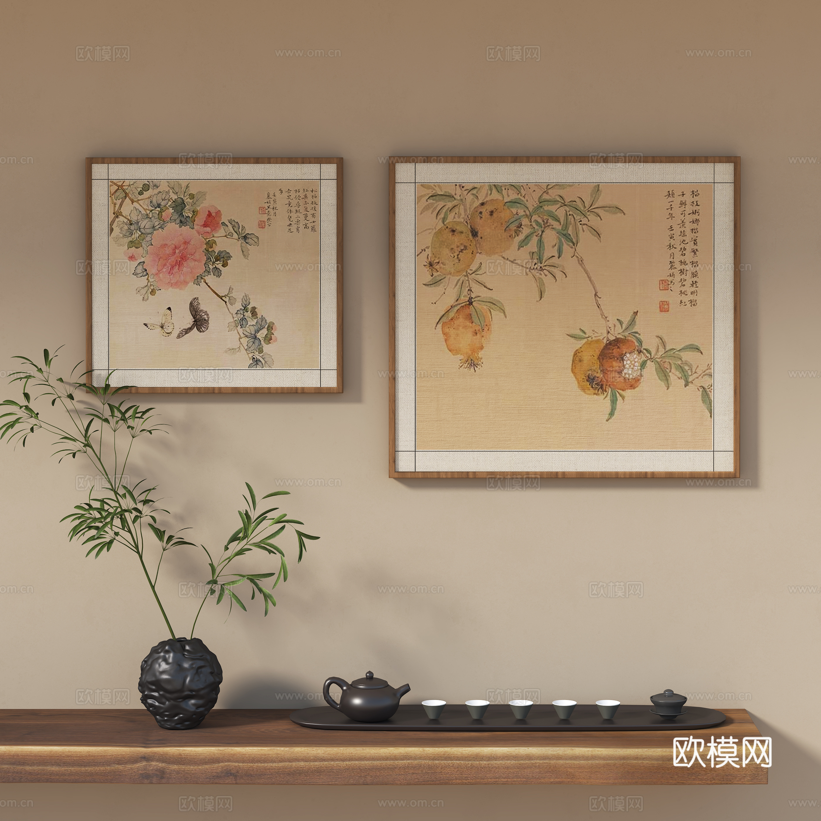中式装饰画3d模型