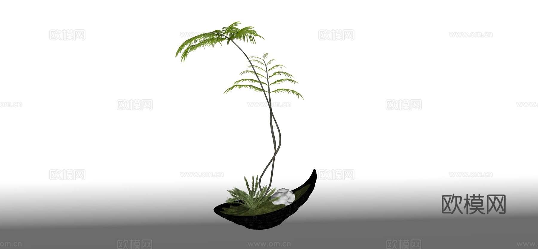 盆栽 盆栽 禅意盆景su模型