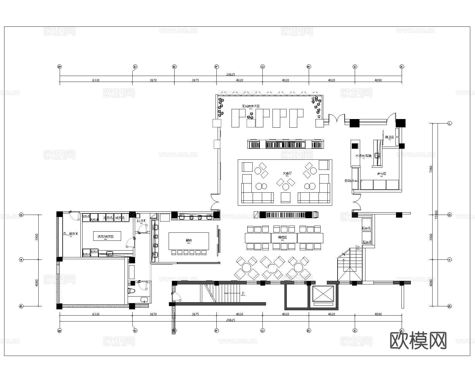 民宿平面布置图CADcad施工图