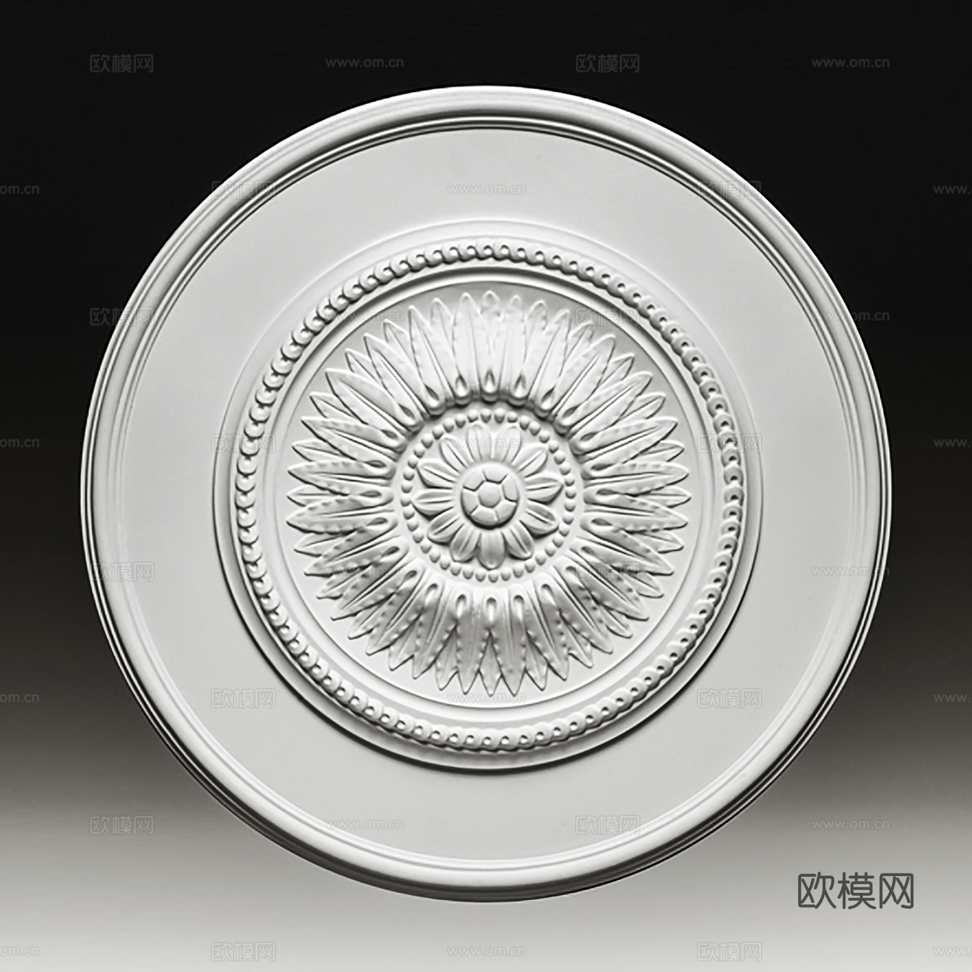 欧式圆饼天花装饰3d模型