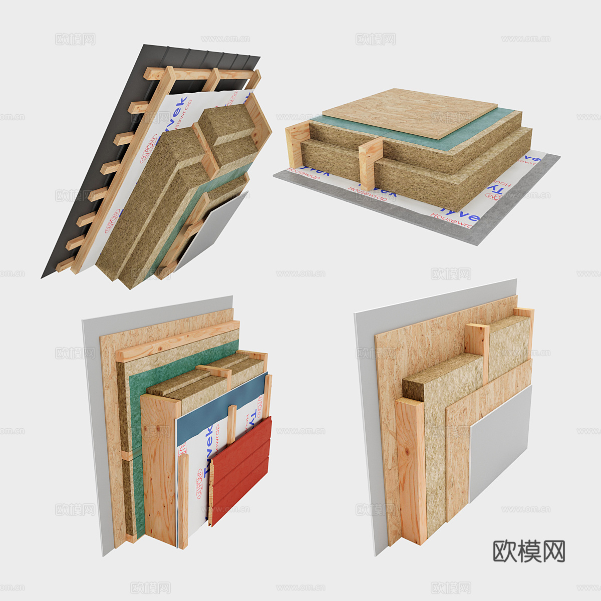 板材 板材横截面3d模型