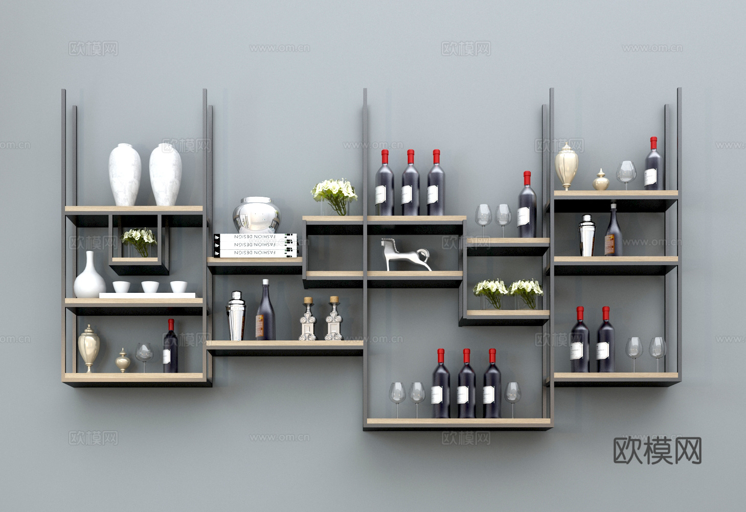 现代酒架 装饰酒架3d模型